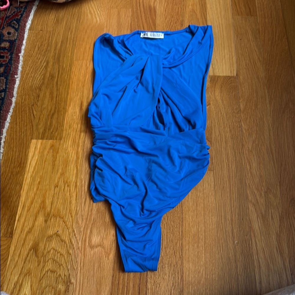 Zara Blue Draped Top